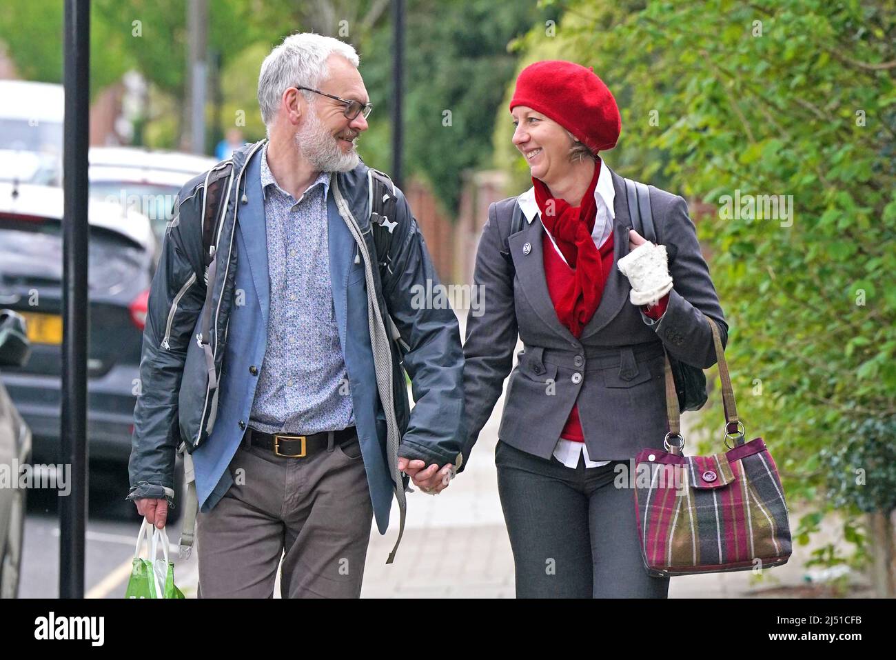 Extinction Rebellion co-founder Gail Bradbrook at Isleworth Crown Court, London, where she faces one count of criminal damage of more than £5,000 after allegedly smashing a plate-glass window at the Department for Transport. Picture date: Tuesday April 19, 2022. Stock Photo