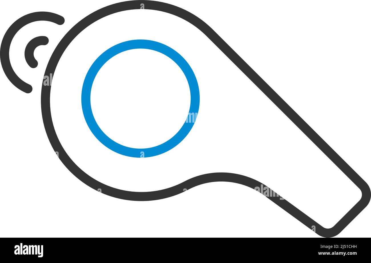 American Football Whistle Icon. Editable Bold Outline With Color Fill