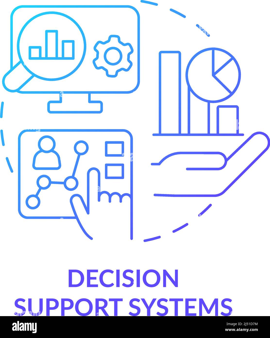 Decision support systems blue gradient concept icon Stock Vector Image ...