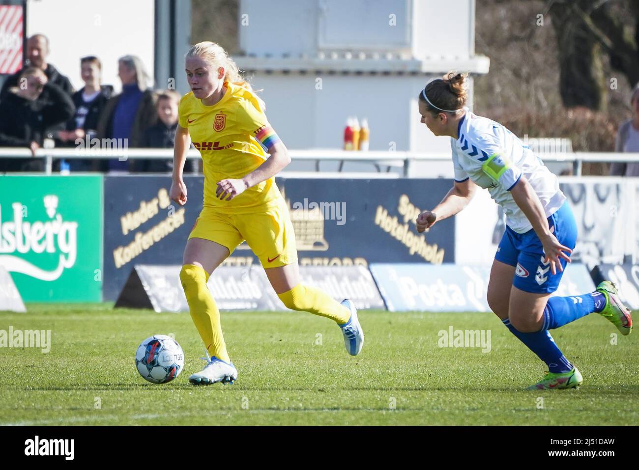 Kolding, Denmark. 18th Apr, 2022. Kathrine Kühl (23) of FC ...
