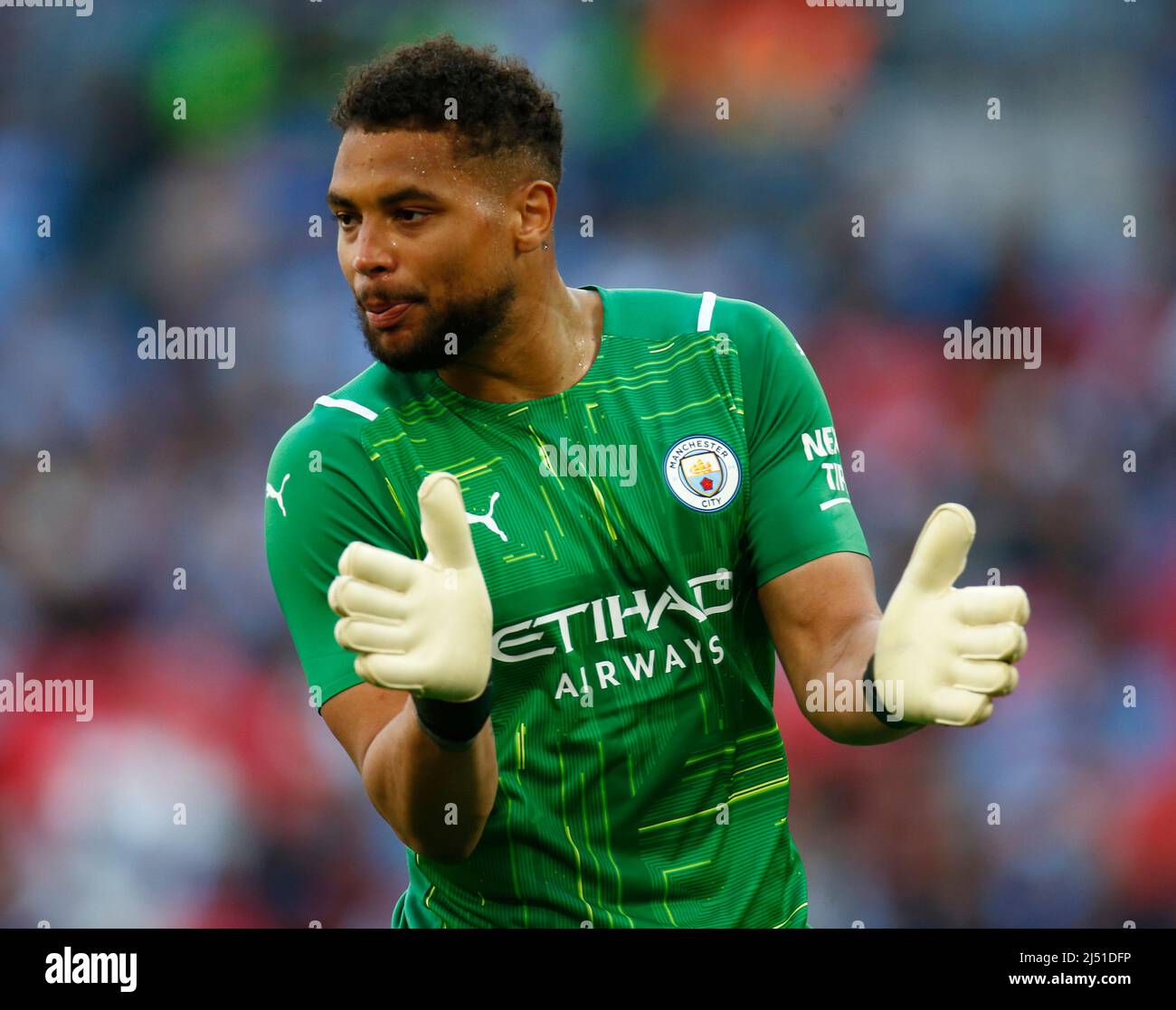 LONDON, ENGLAND - APRIL 16: Manchester City's Zack Steffen during