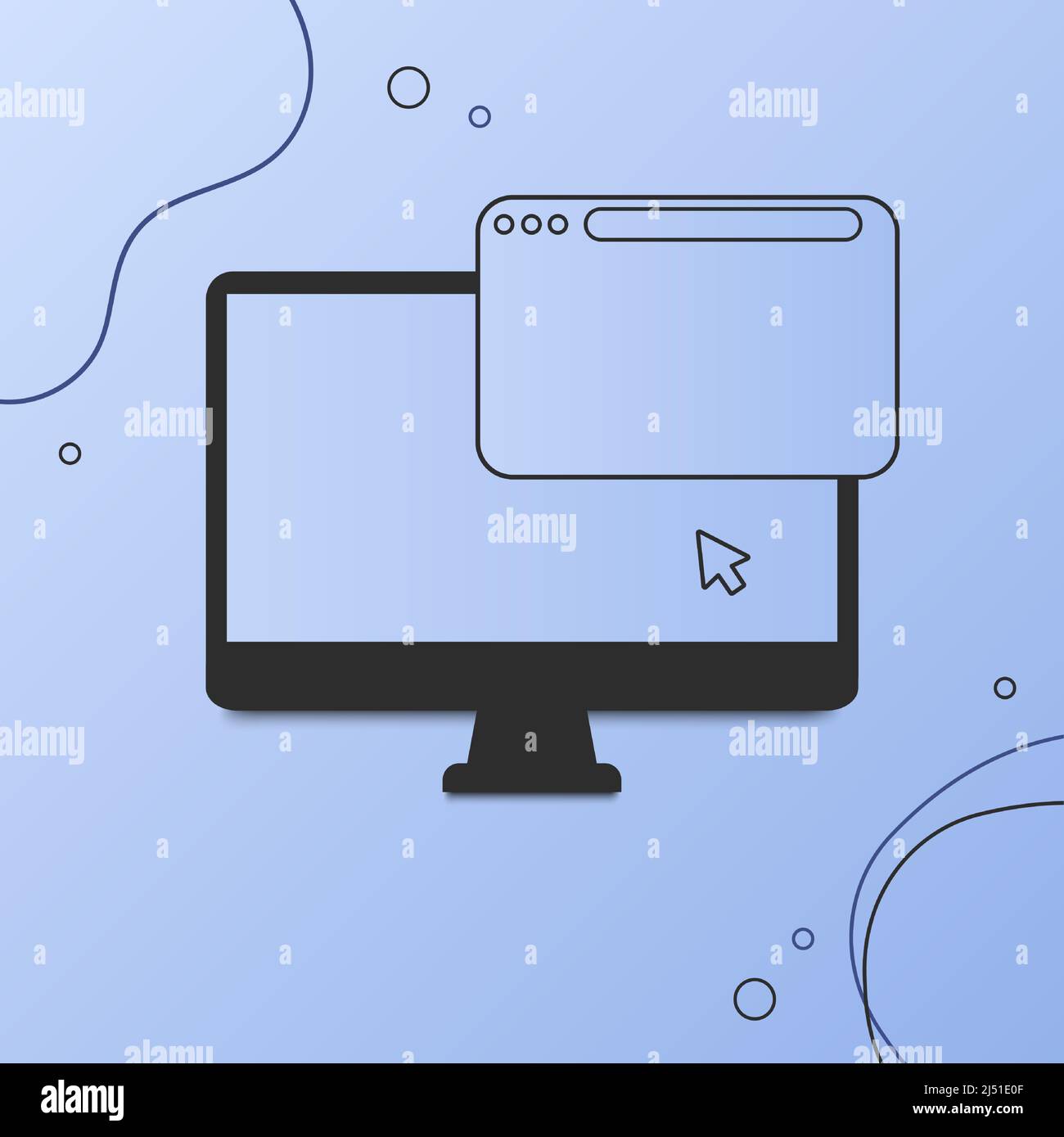 Abstract flat design computer with blank browser window. Vector Stock ...