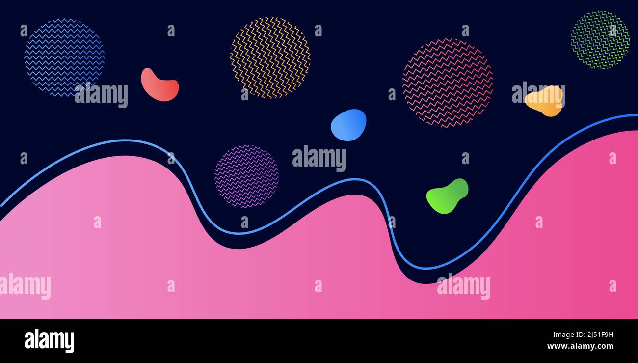 Modern abstract liquid shapes. Fluid design. Isolated gradient waves ...