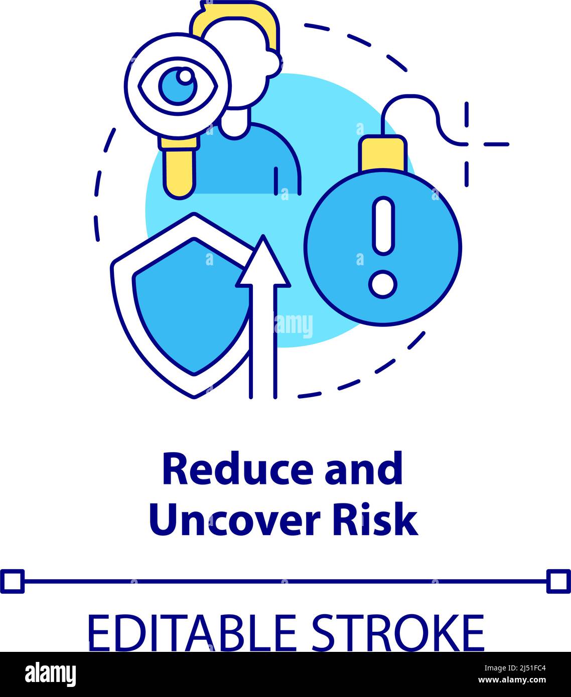 Reduce and uncover risk concept icon Stock Vector Image & Art - Alamy