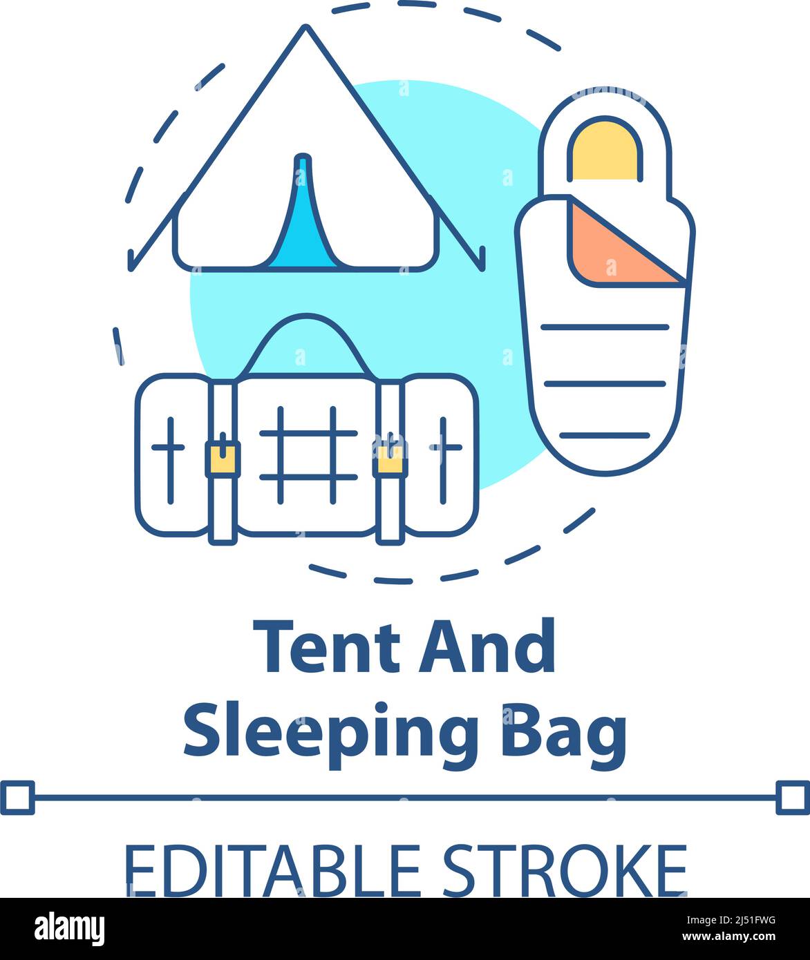 Tent and sleeping bag concept icon Stock Vector Image & Art - Alamy