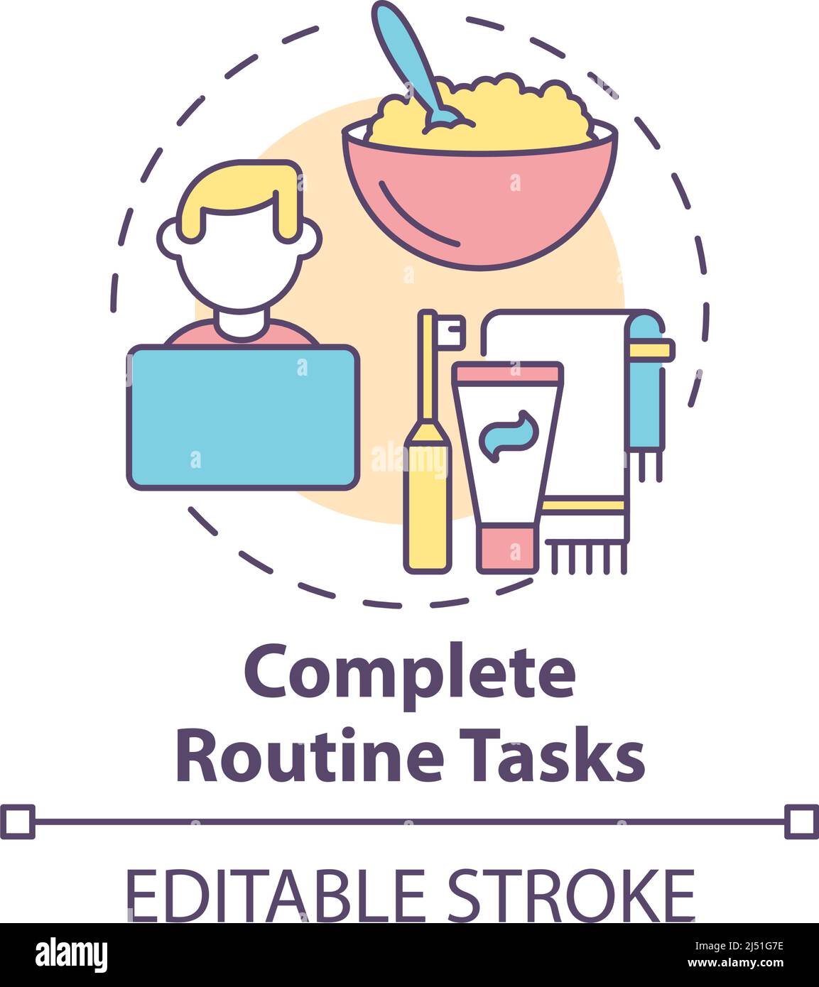 Complete routine tasks concept icon Stock Vector Image & Art - Alamy