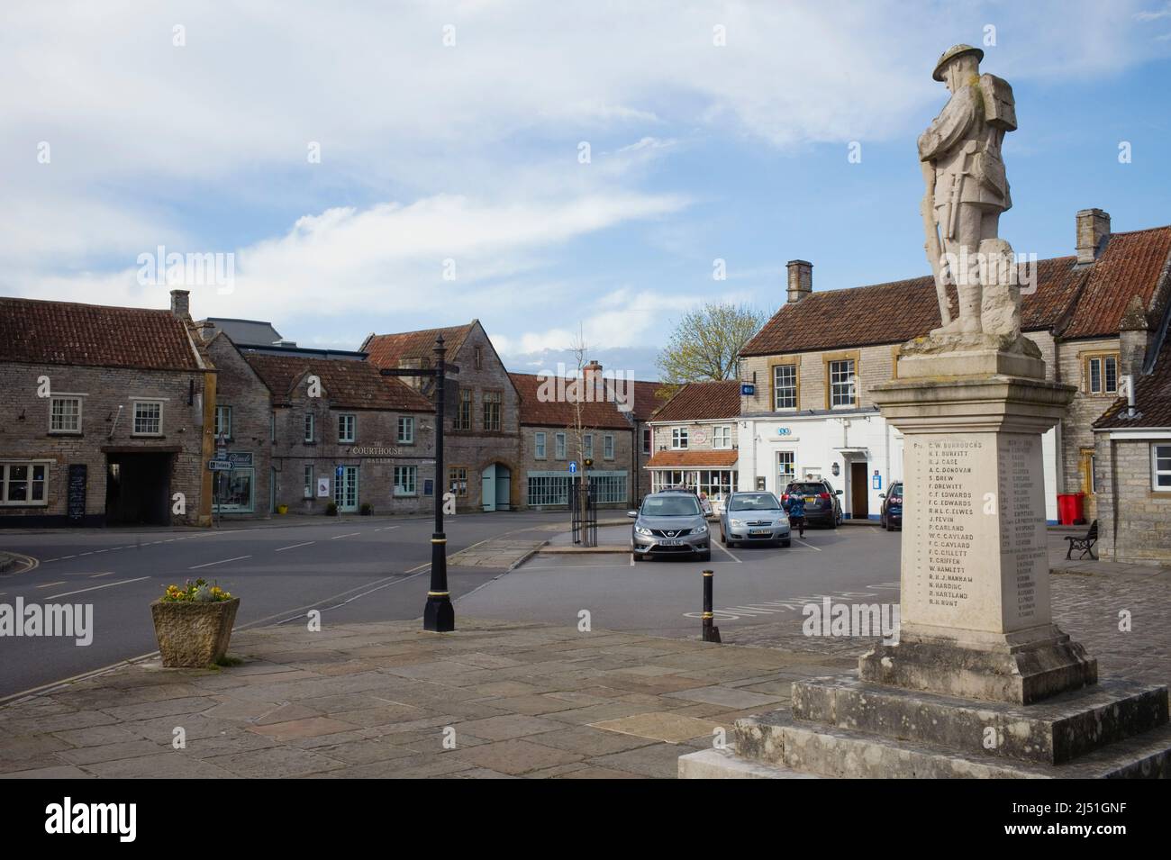War memorial in Market Place square, Somerton, Somerset Stock Photo Alamy