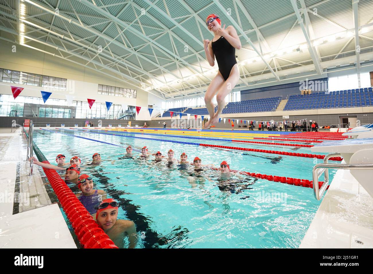 Swimmers from Oldbury Swimming Club at the Sandwell Aquatics Centre