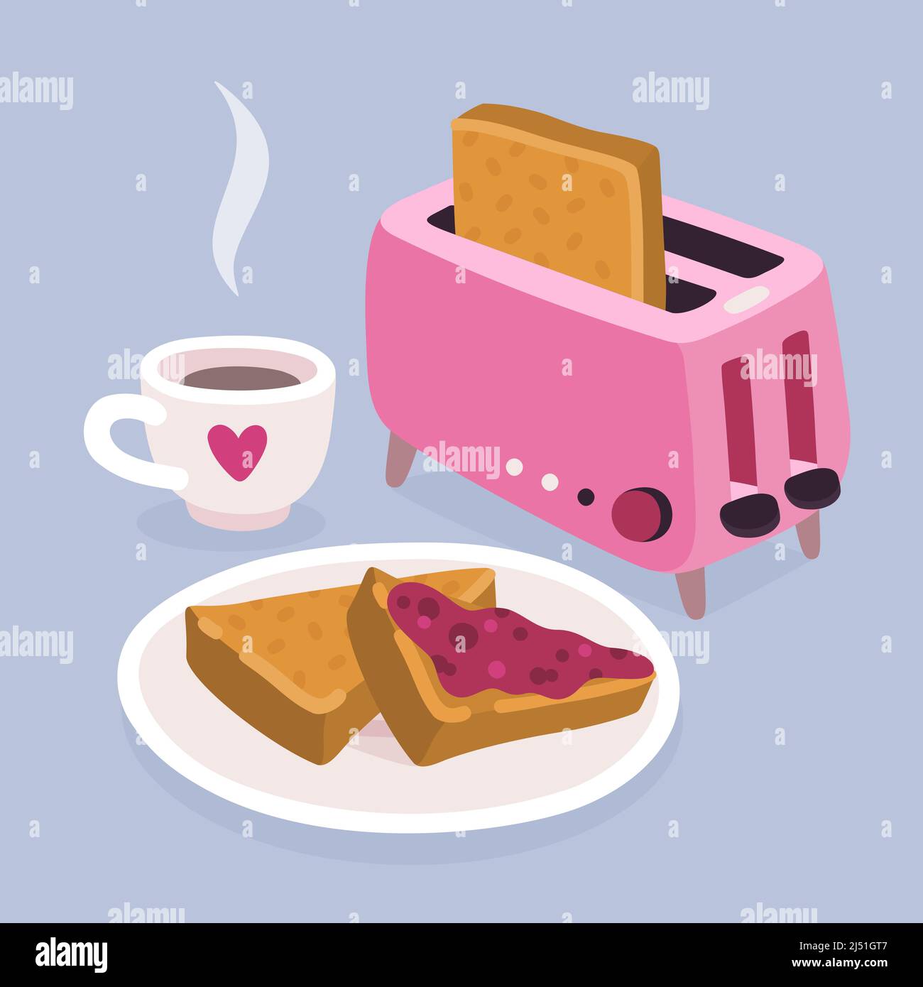 Toaster and toasts Stock Vector