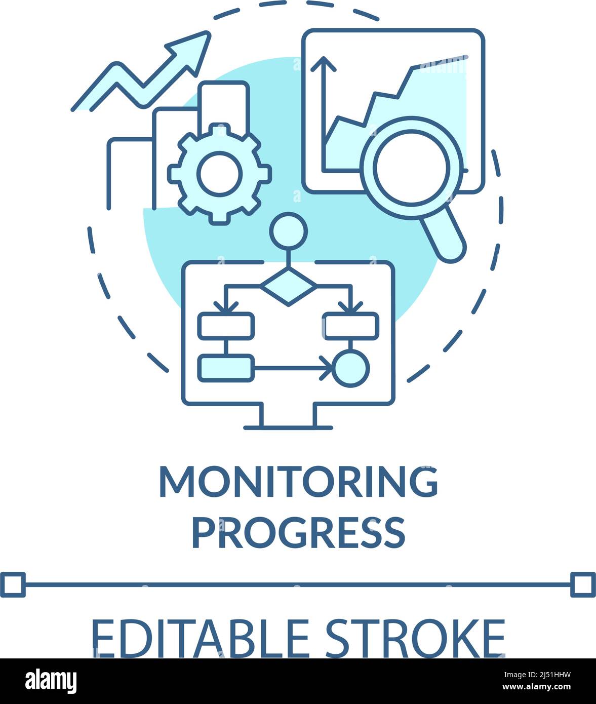 Monitoring progress turquoise concept icon Stock Vector Image & Art - Alamy