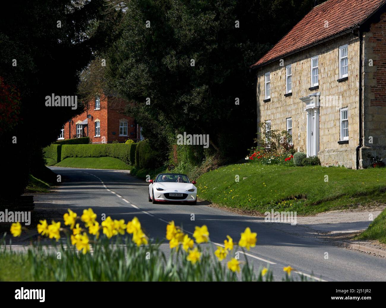 Mazda MX5 sprts car in the village of South Dalton, East Yorkshire, England UK Stock Photo