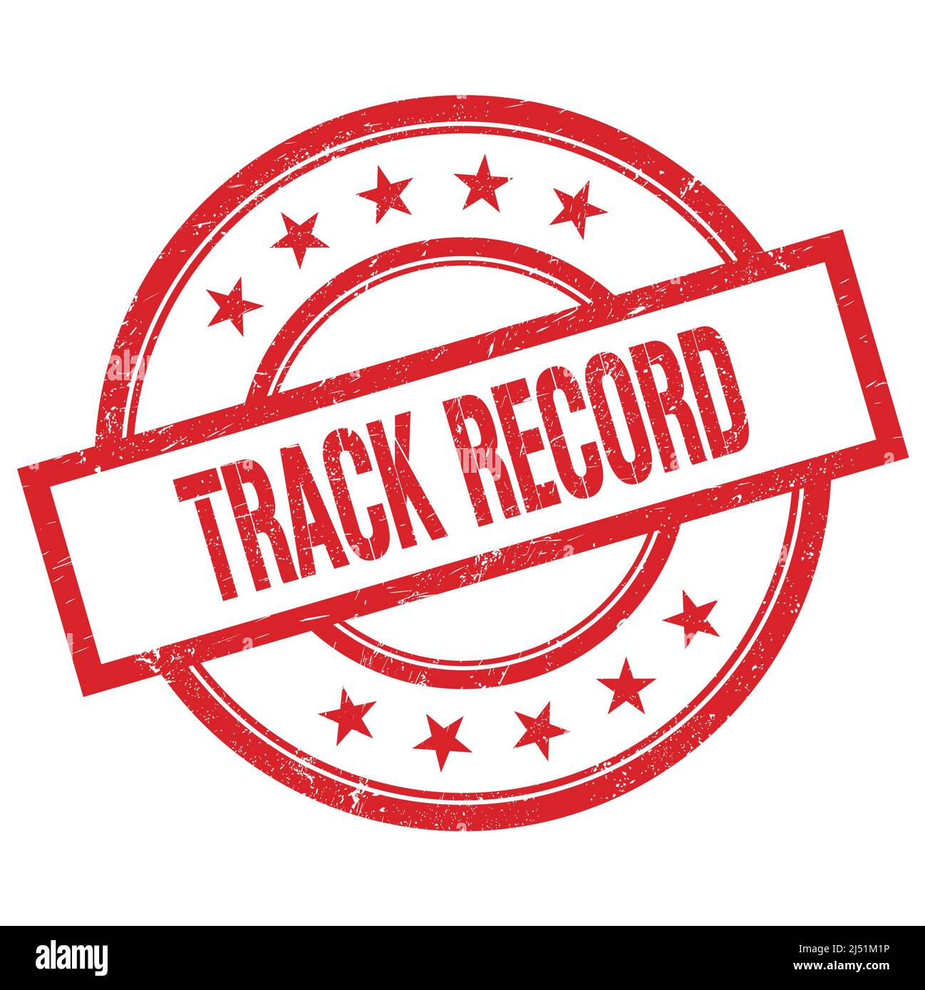TRACK RECORD text written on red round vintage rubber stamp Stock Photo