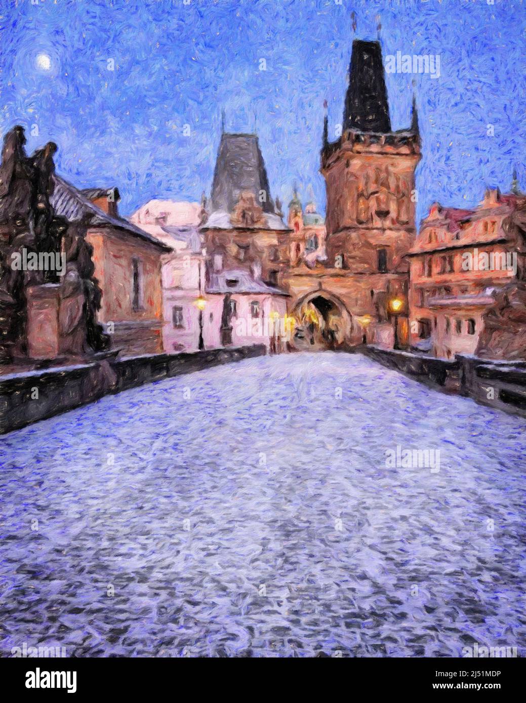 Real painting modern artistic artwork Prague Czechia drawing in oil