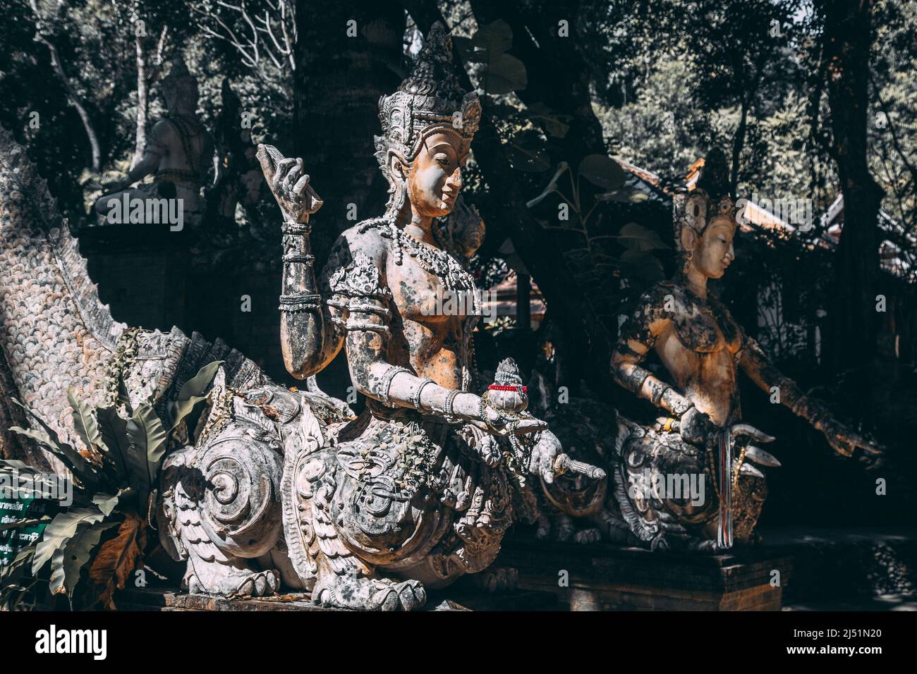 Wat Pha Lat or Wat Palad, old temple in jungle, Chiang Mai, Thailand Stock Photo