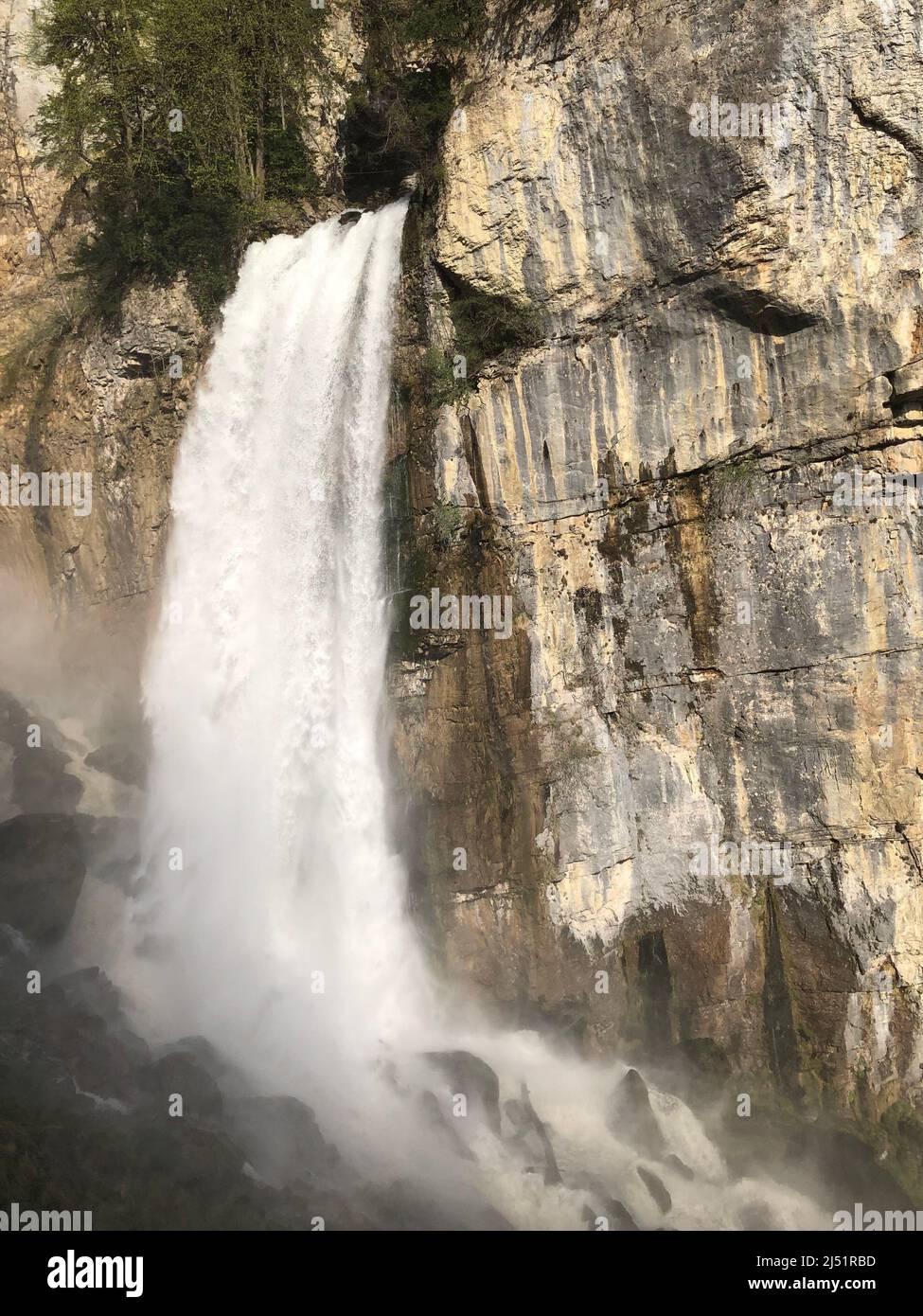 Impressive waterfall falling down hi-res stock photography and images ...