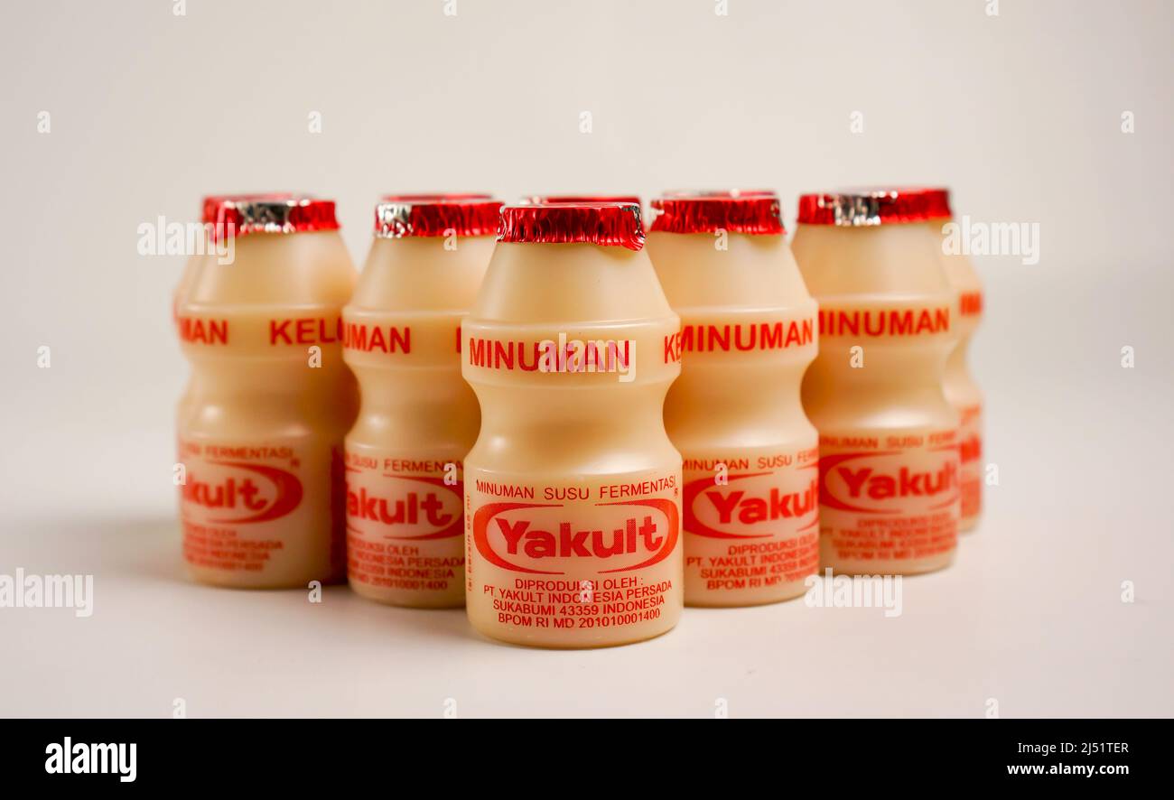 group healthy drink yakult on white background Stock Photo Alamy