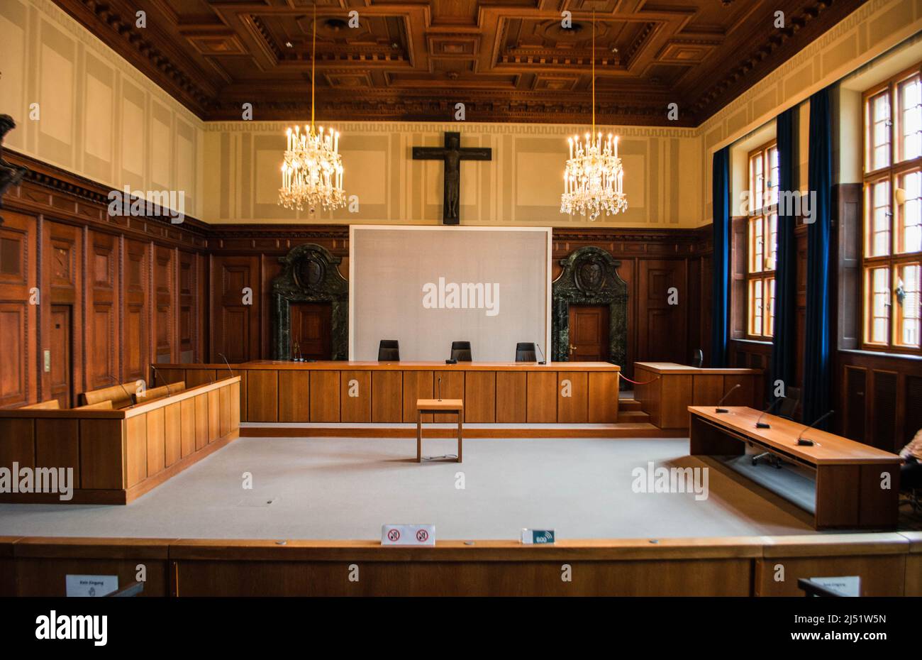 Nuremberg courtroom 600, Memorium Nuremberg trials, Nuremberg, Germany Stock Photo