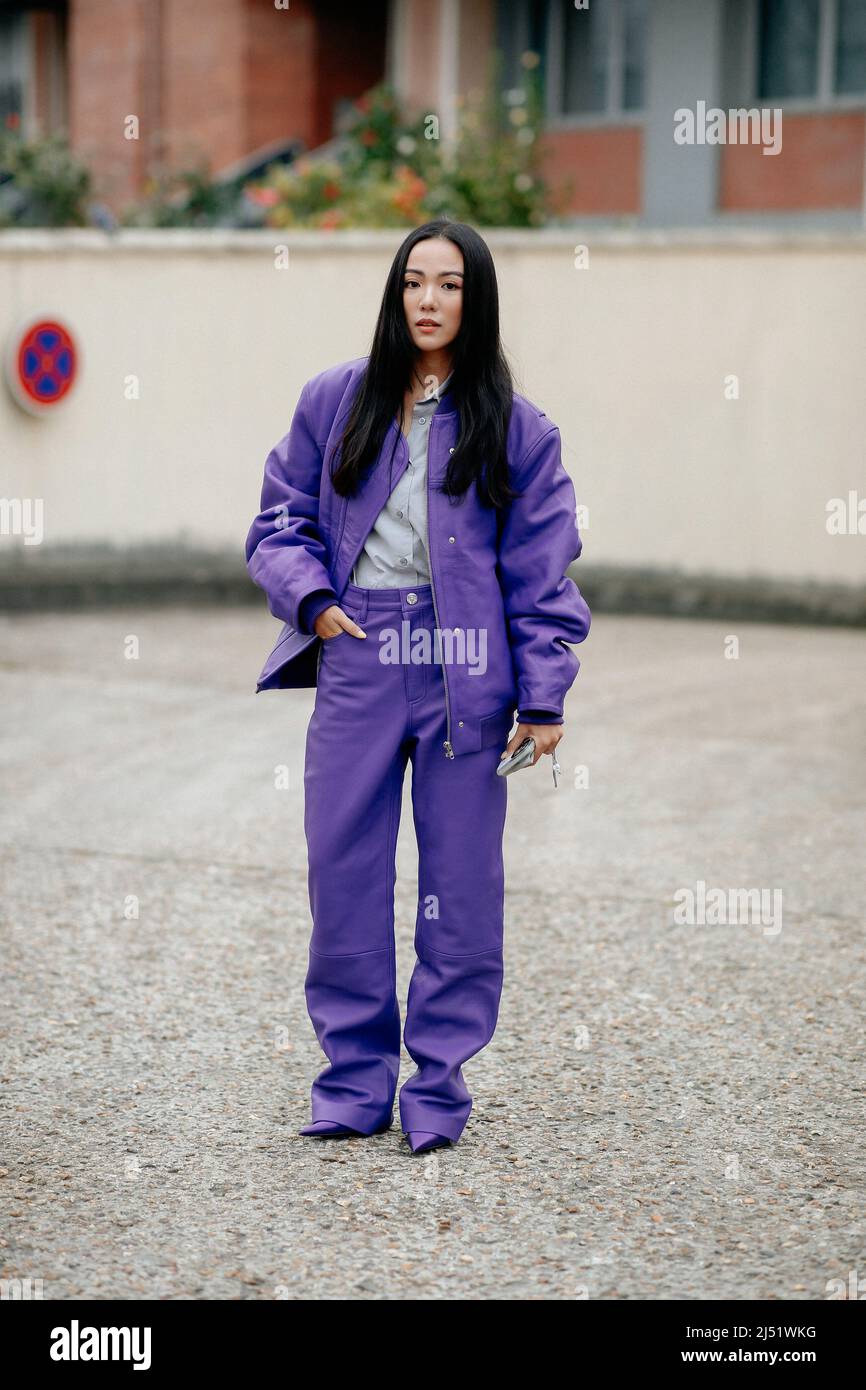 Street style, Yoyo Cao arriving at Coperni Fall-Winter 2022-2023 show