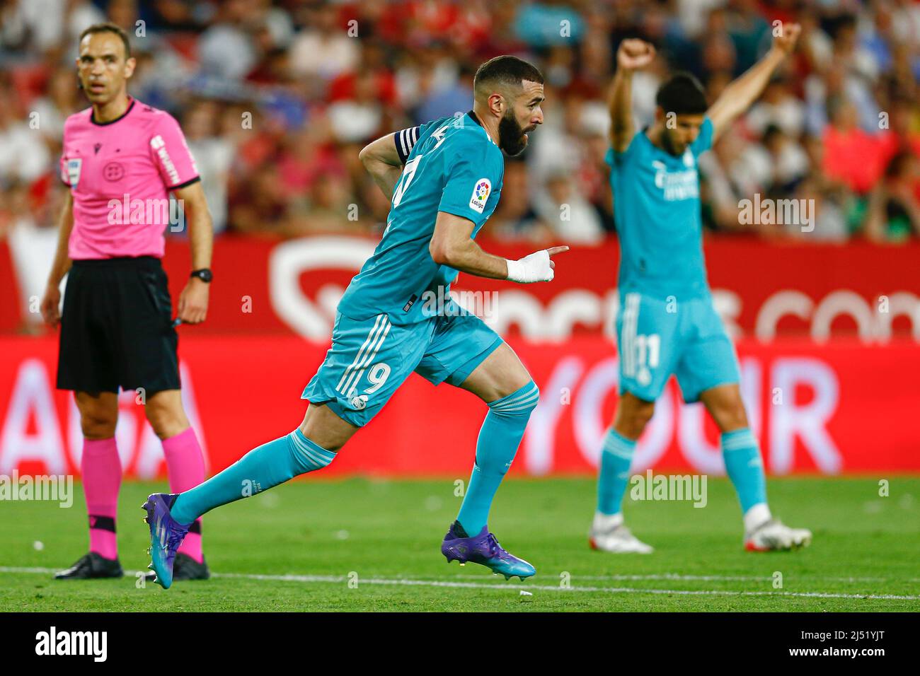 Karim Benzema of Real Madrid during the La Liga match between Sevilla ...