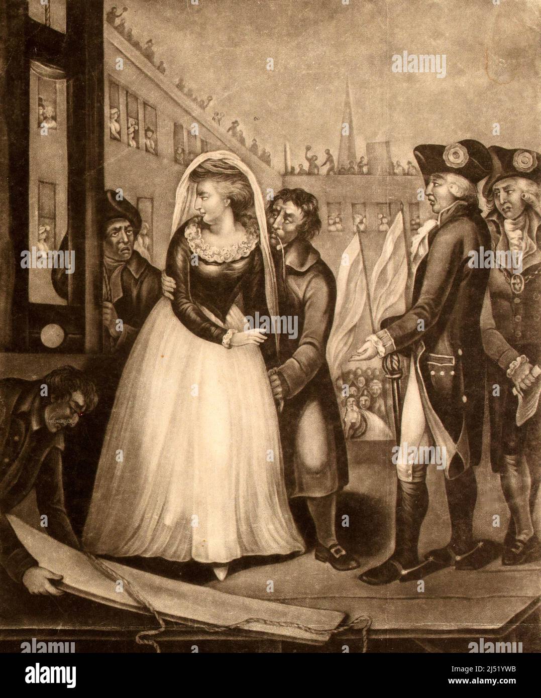 The Unfortunate Marie Antoinette Queen of France at the Place of Execution, October 16th 1793. Stock Photo