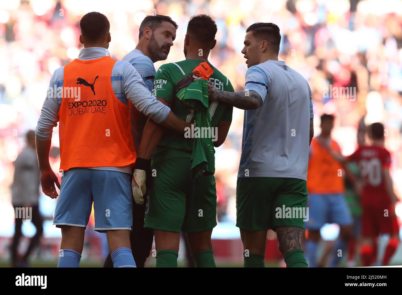 Zack Steffen of Manchester City is consoled at full time by Scott