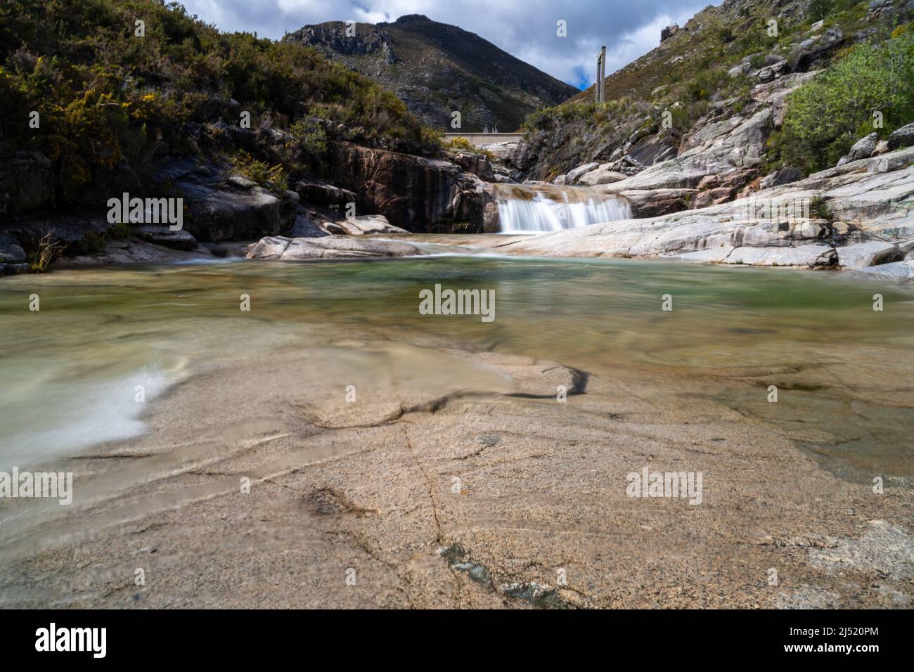 View of the waterfalls at the Seven Lagoons in the Peneda-Geres national Park Stock Photo