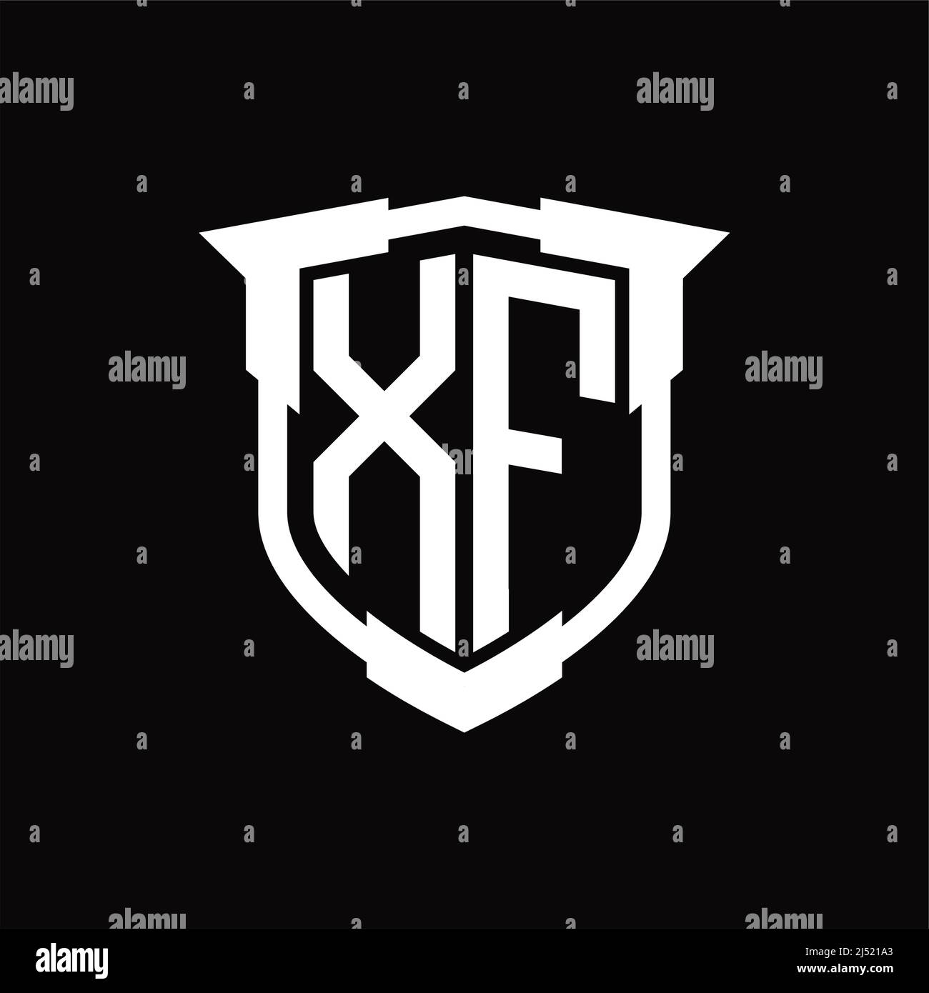 XF Logo monogram letter with shield shape design template Stock Vector ...