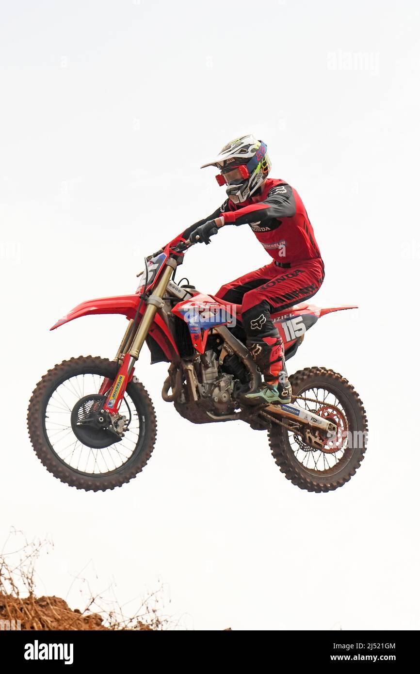 Motorcycle race - Jump, extreme sport Stock Photo - Alamy