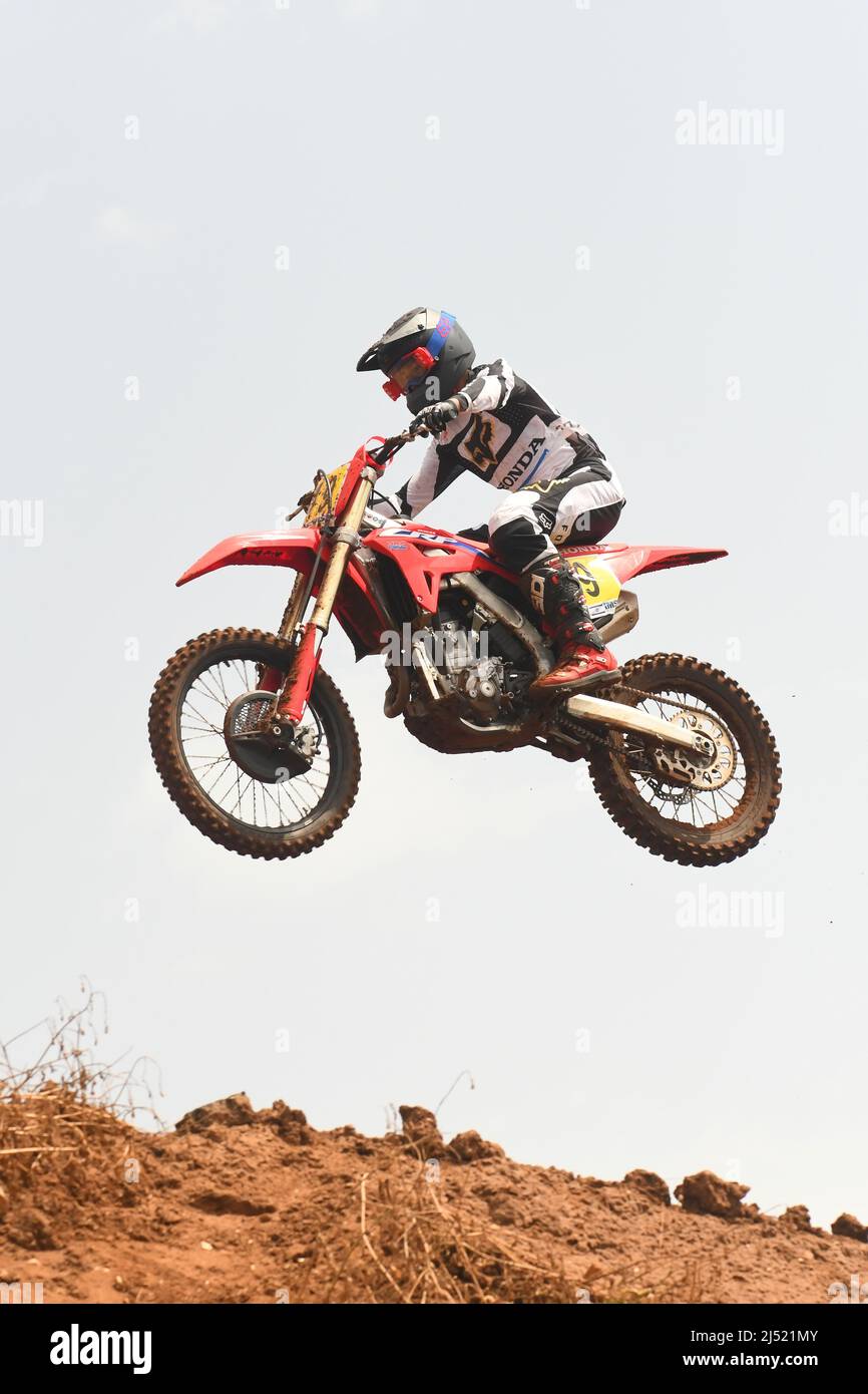 Motorcycle race - Jump, extreme sport Stock Photo - Alamy