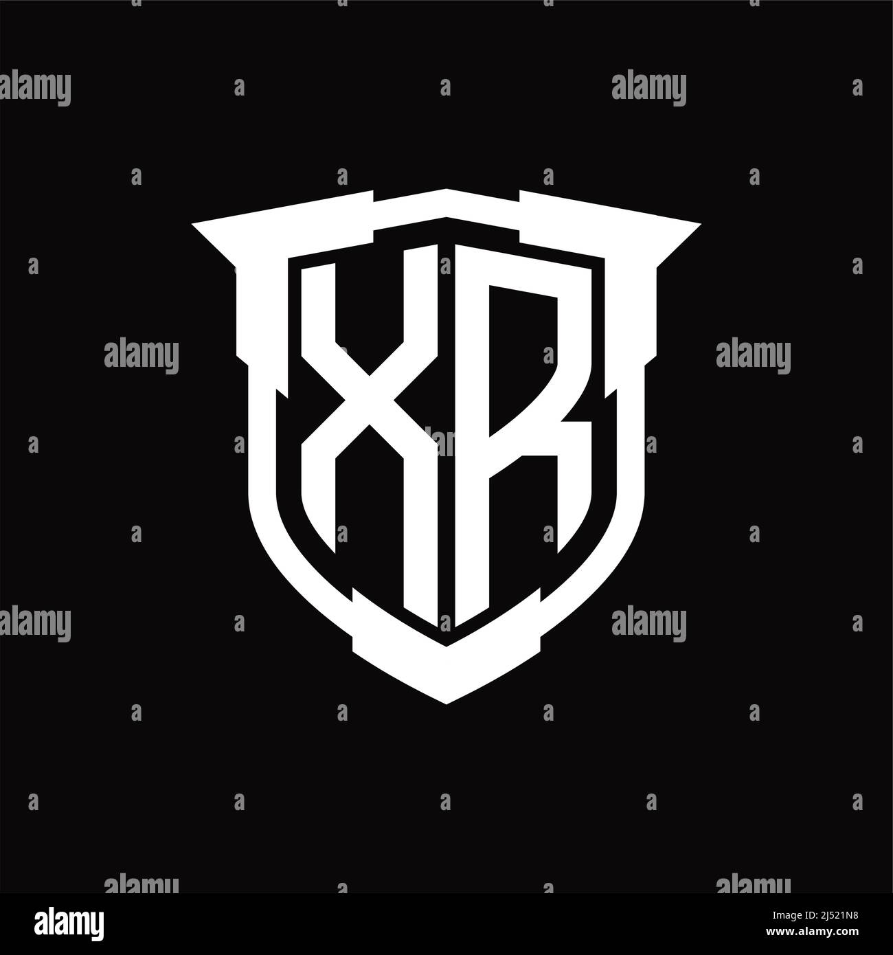 XR Logo monogram letter with shield shape design template Stock Vector ...