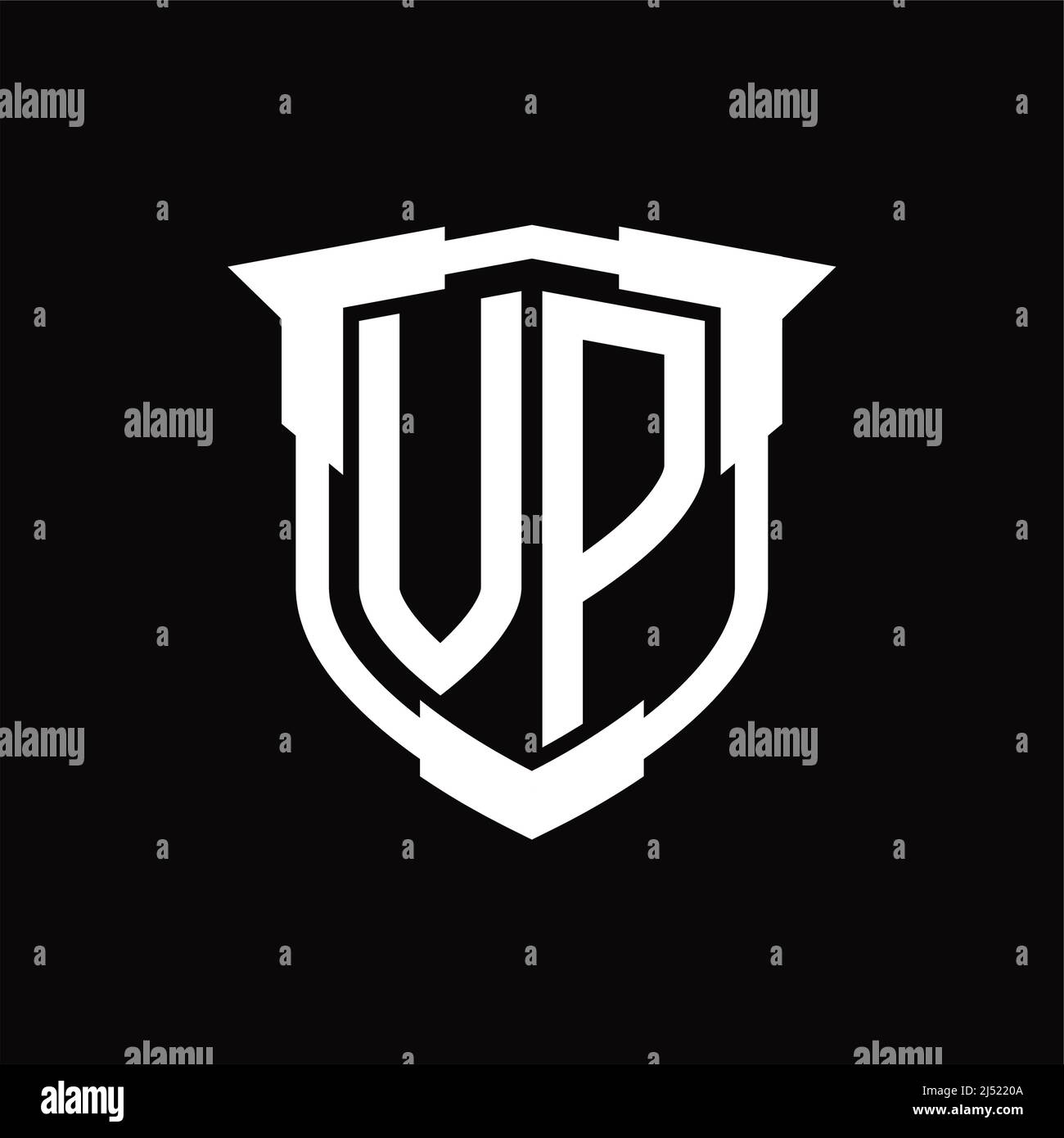 VP Logo monogram letter with shield shape design template Stock Vector ...