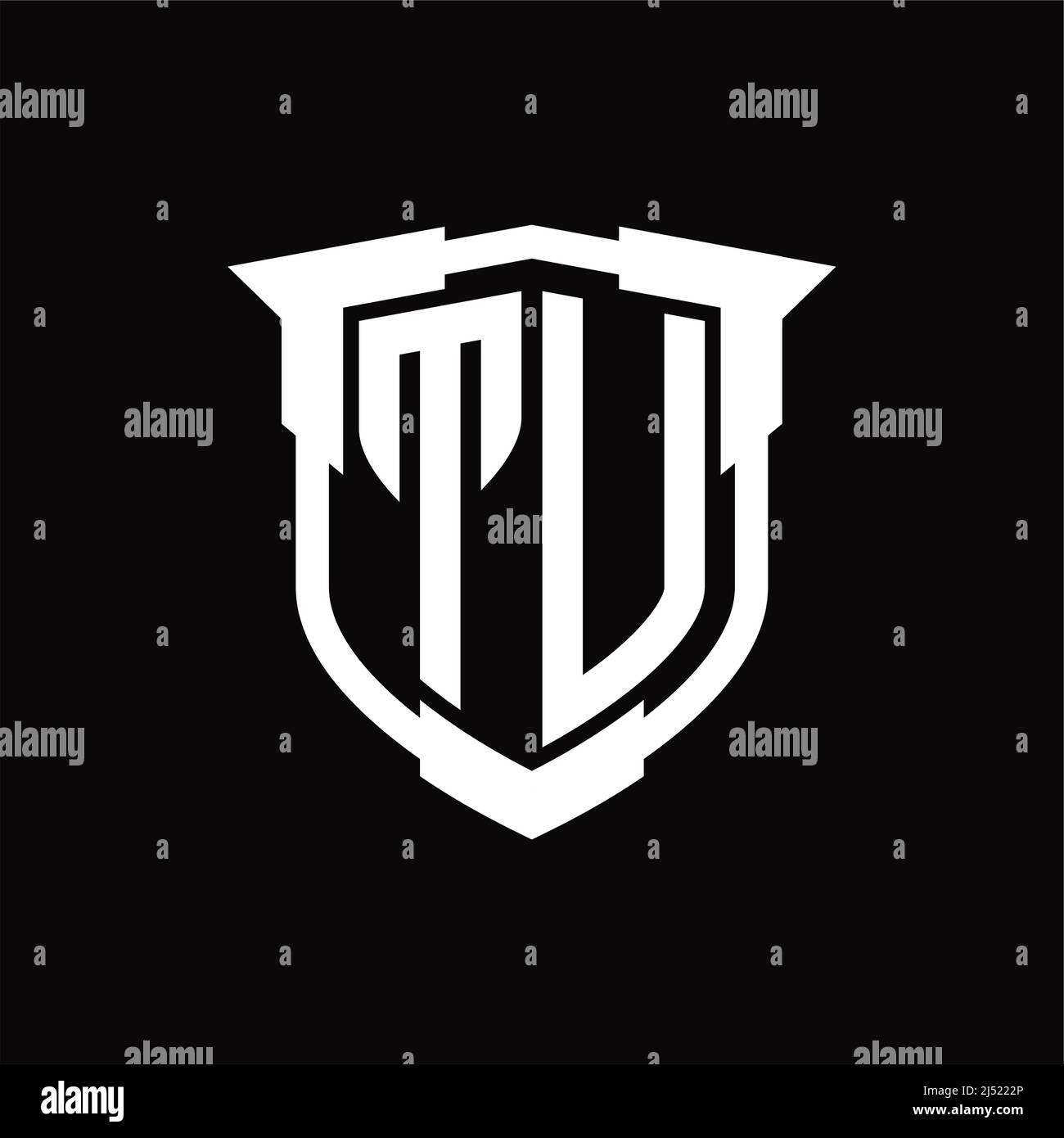 TU Logo monogram letter with shield shape design template Stock Vector ...