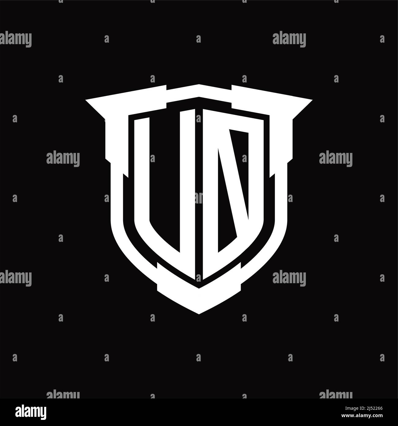 UO Logo monogram letter with shield shape design template Stock Vector ...