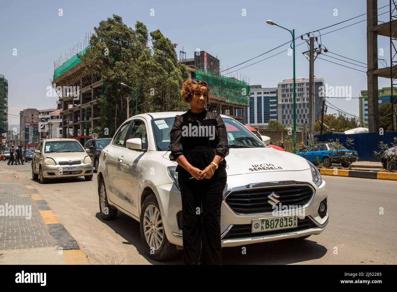 Addis Ababa, Ethiopia. 29th Mar, 2022. Blen Mehari, a female driver of