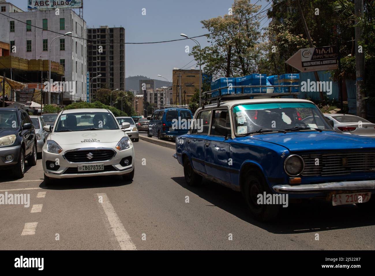 Addis Ababa. 29th Mar, 2022. Photo taken on March 29, 2022 shows a car