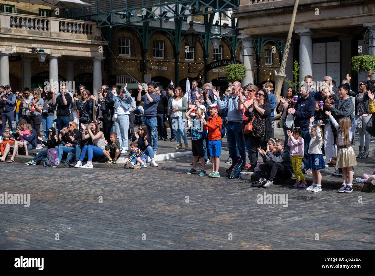 Street performers in Covent Garden, London. Stock Photo