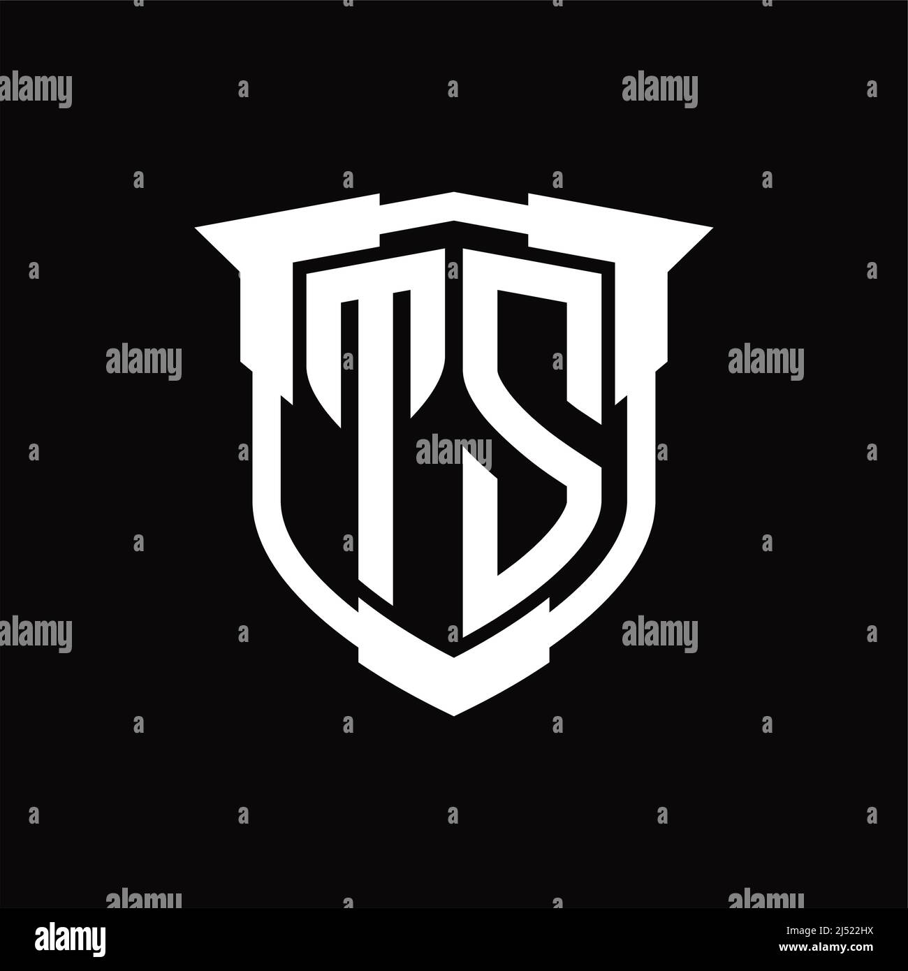 TS Logo monogram letter with shield shape design template Stock Vector ...