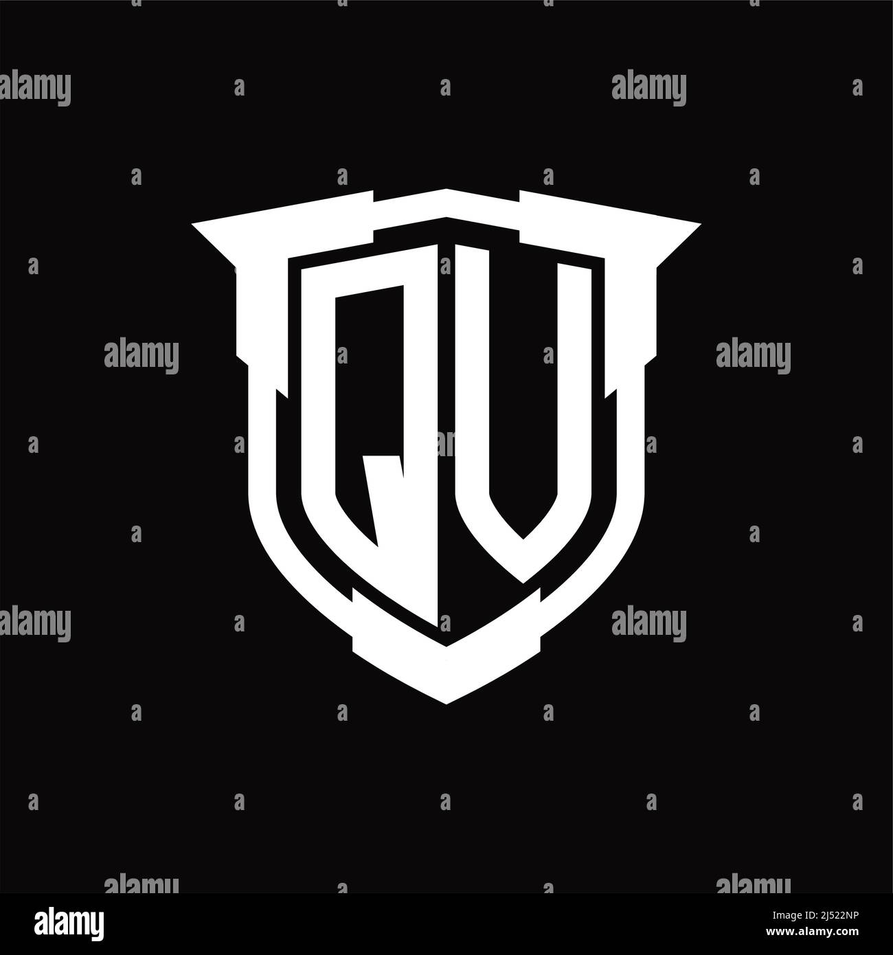 QV Logo monogram letter with shield shape design template Stock Vector ...
