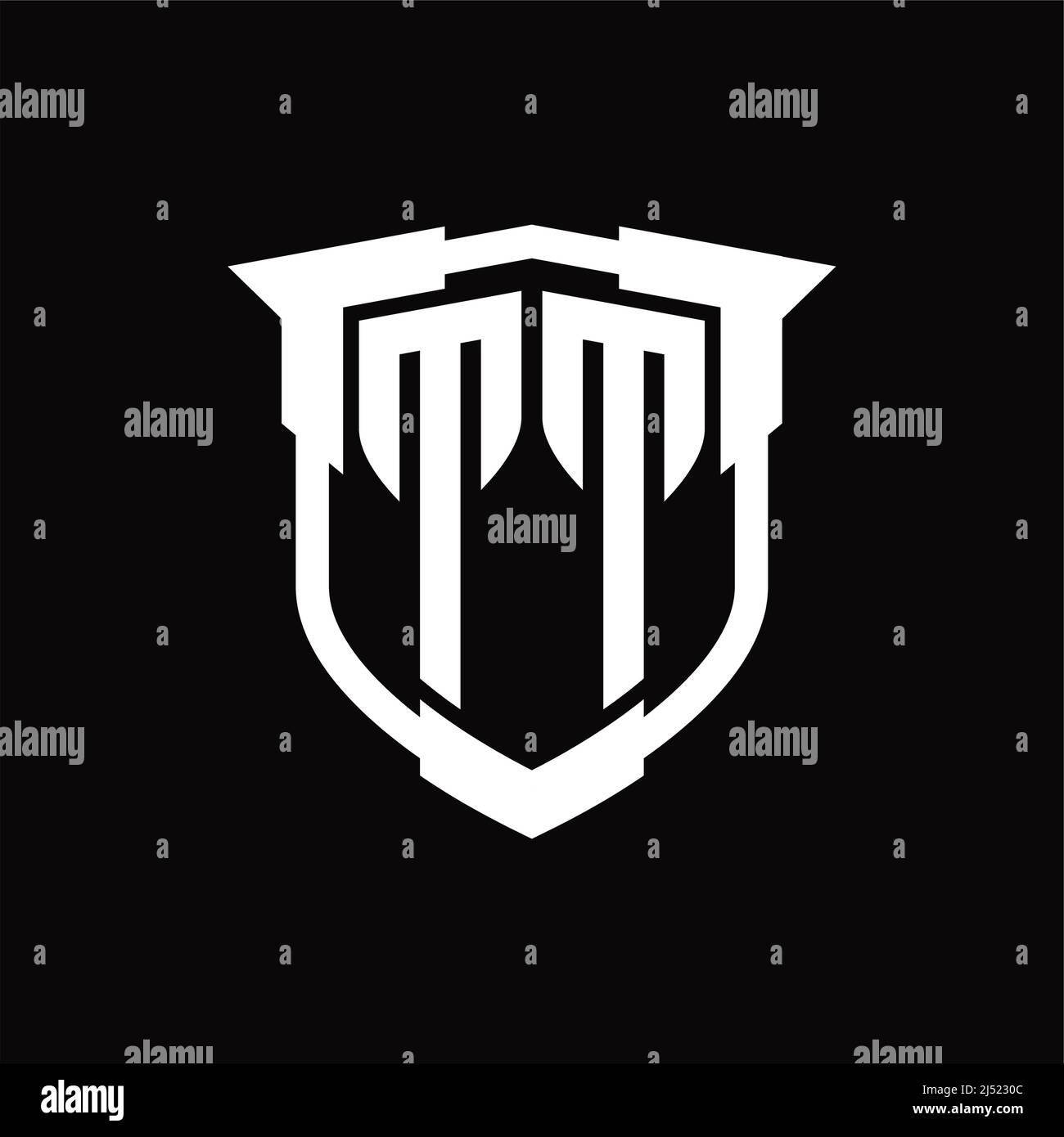 TT Logo monogram letter with shield shape design template Stock Vector ...