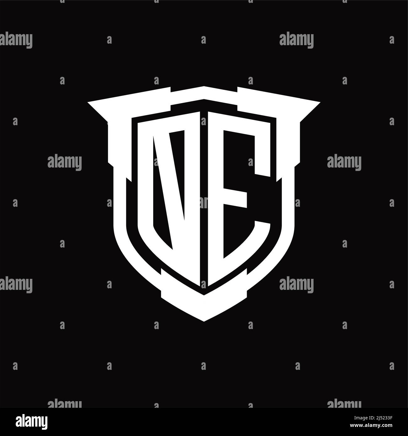OE Logo monogram letter with shield shape design template Stock Vector ...