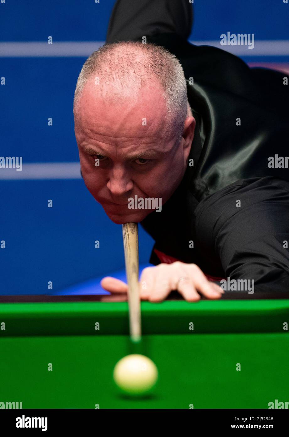 John Higgins during his match against Thepchaiya Un-Nooh during day four of the Betfred World Snooker Championships at The Crucible, Sheffield