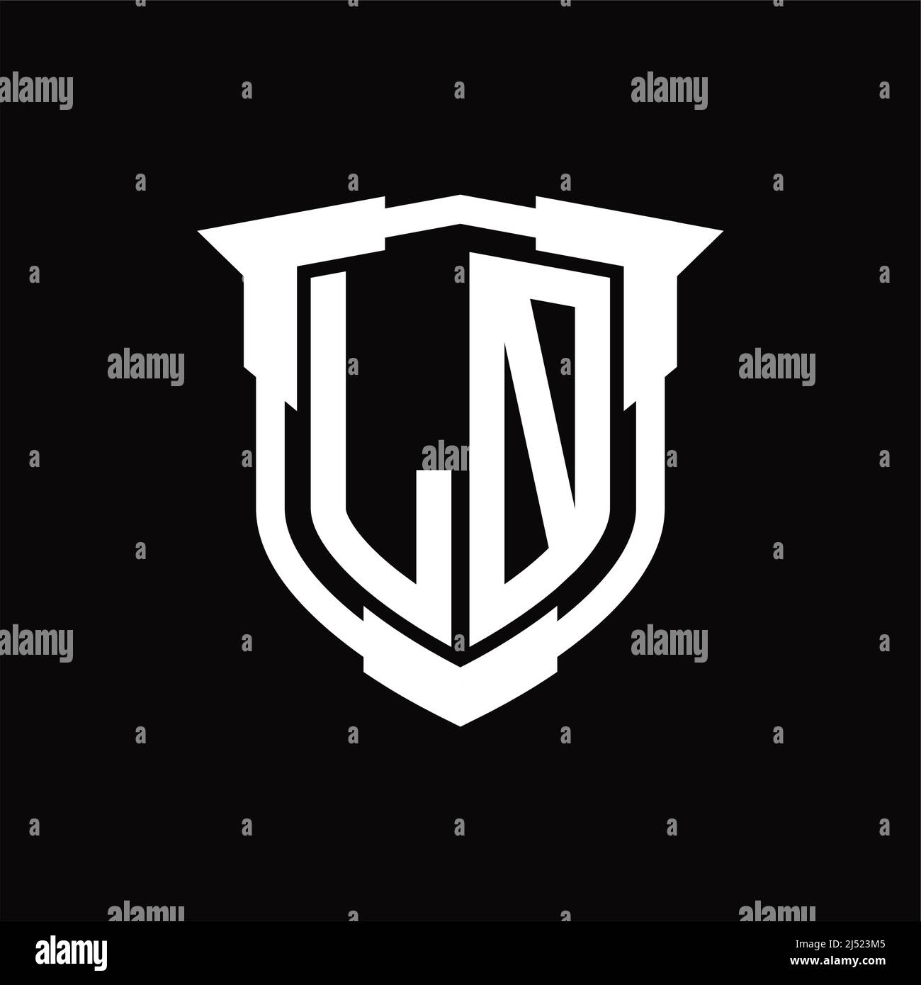 LO Logo monogram letter with shield shape design template Stock Vector ...