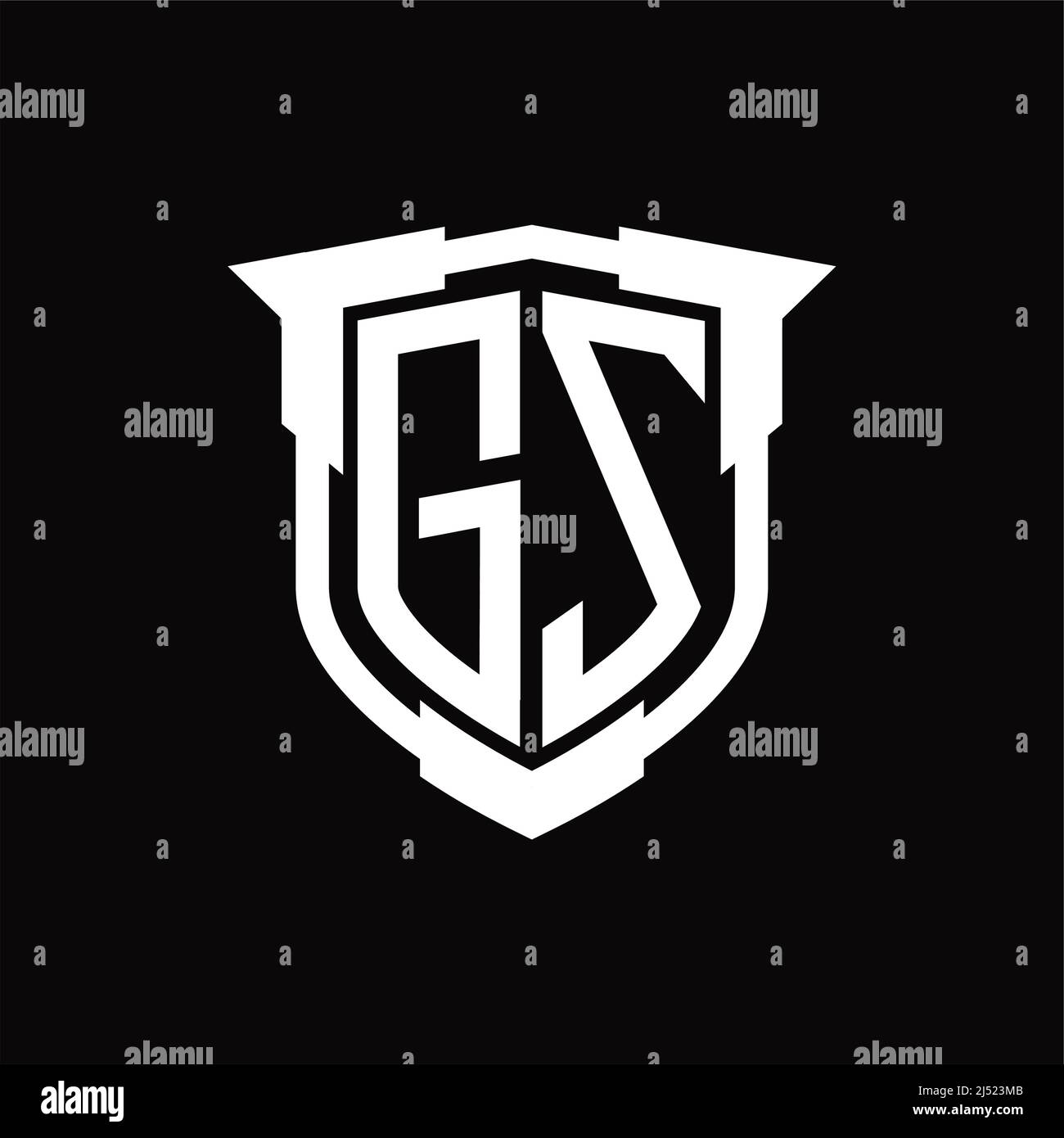GZ Logo monogram letter with shield shape design template Stock Vector