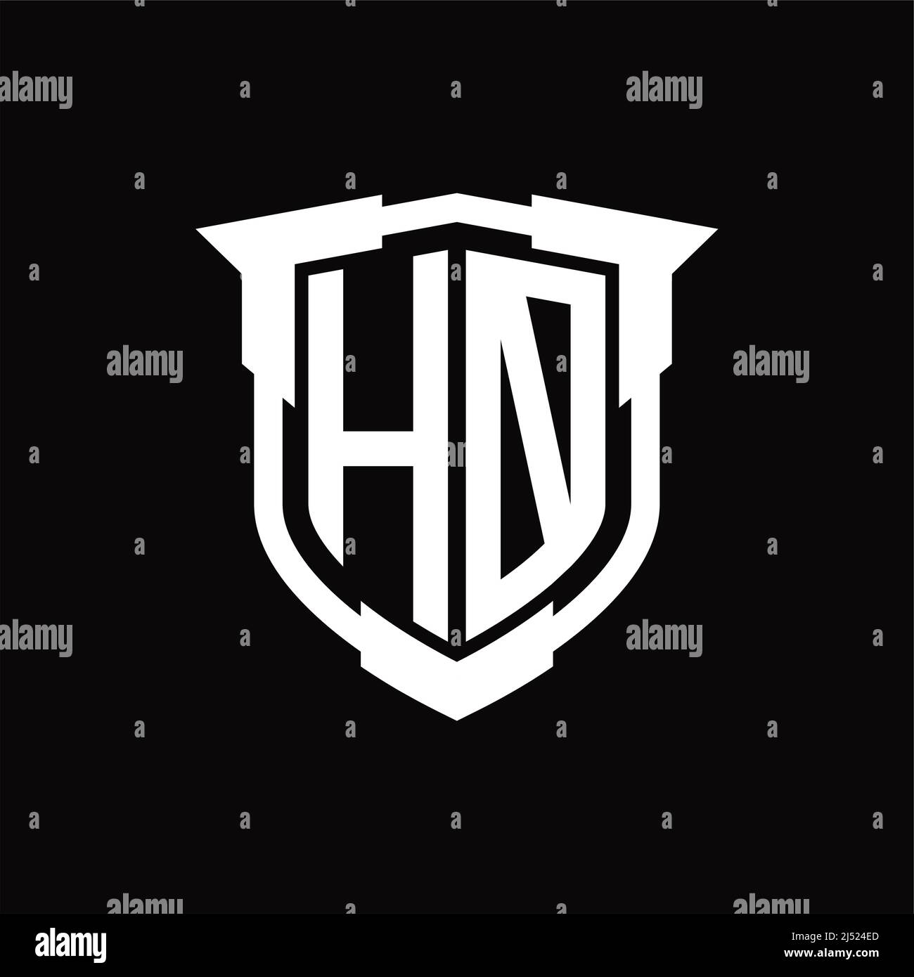 HO Logo monogram letter with shield shape design template Stock Vector ...