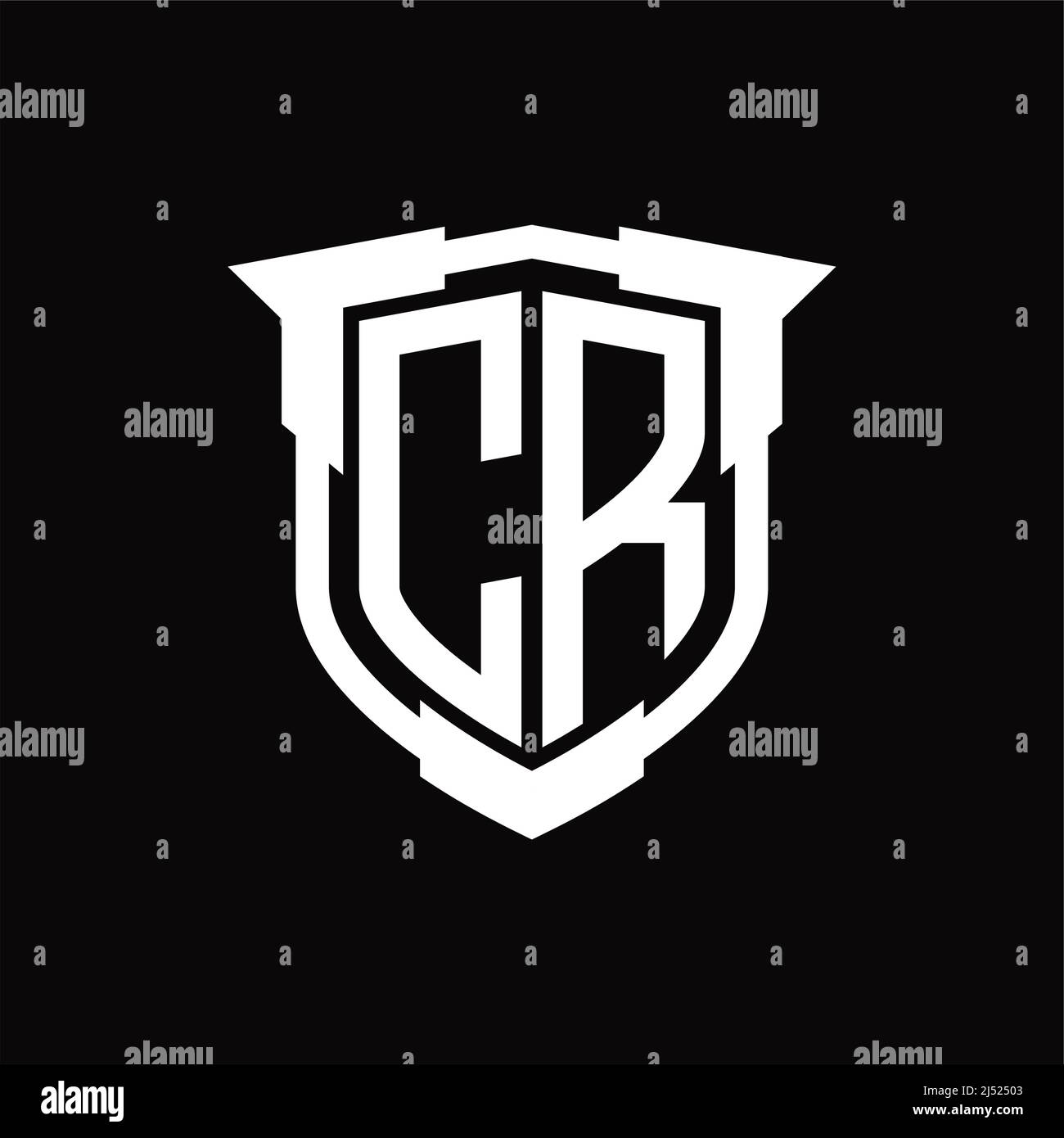 CR Logo monogram letter with shield shape design template Stock Vector ...