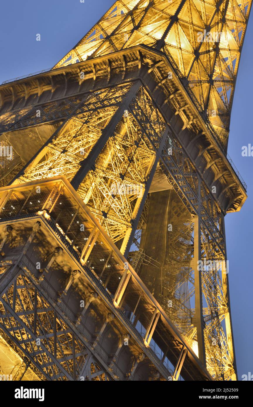 Paris, France November 19, 2021 The Eiffel Tower is undergoing renovations. Building