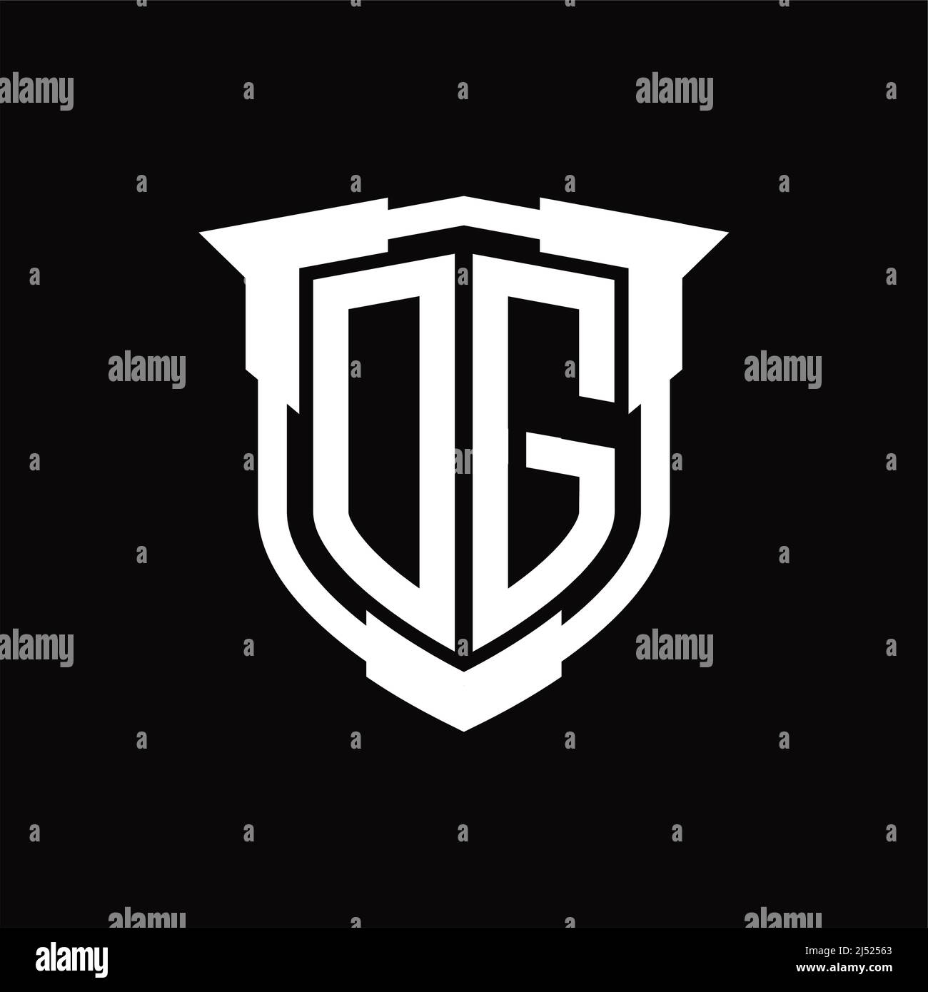 DG Logo monogram letter with shield shape design template Stock Vector ...