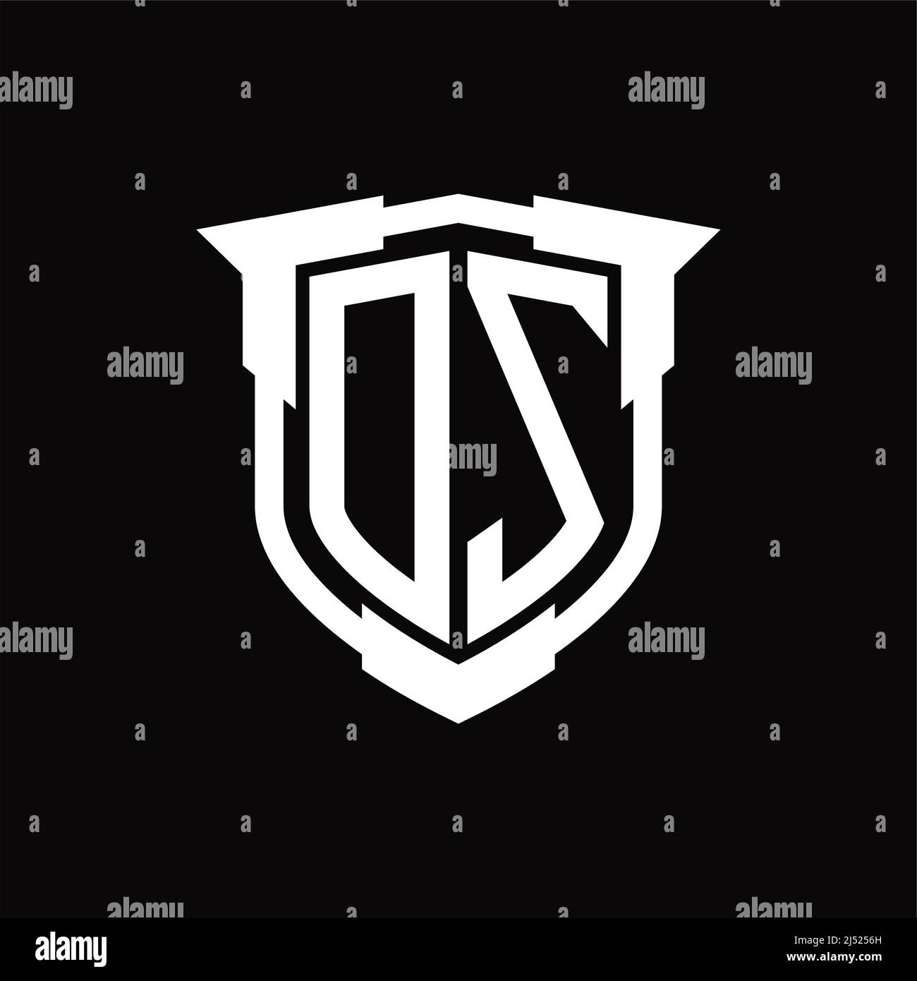 DZ Logo monogram letter with shield shape design template Stock Vector ...