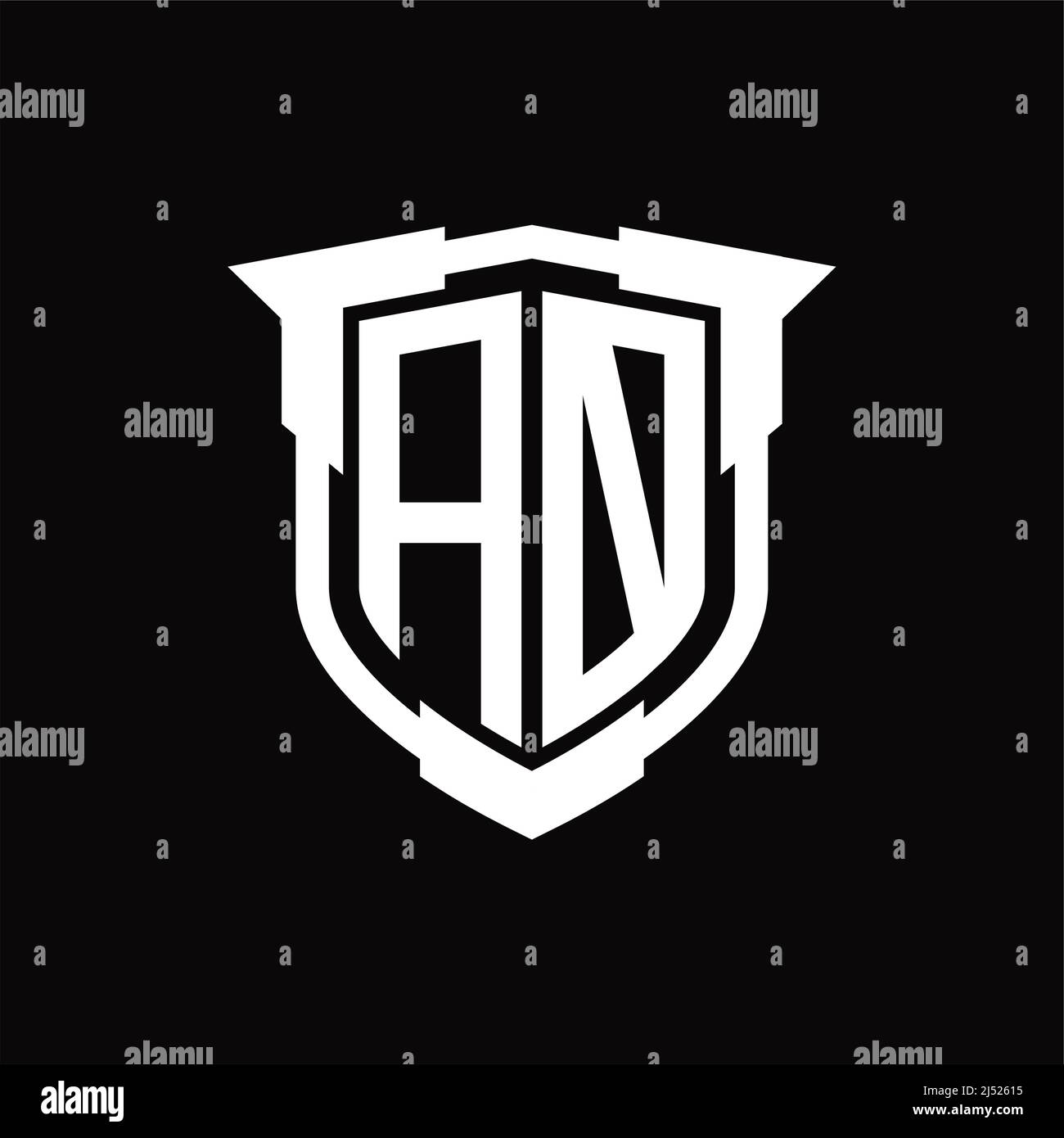 AO Logo monogram letter with shield shape design template Stock Vector ...