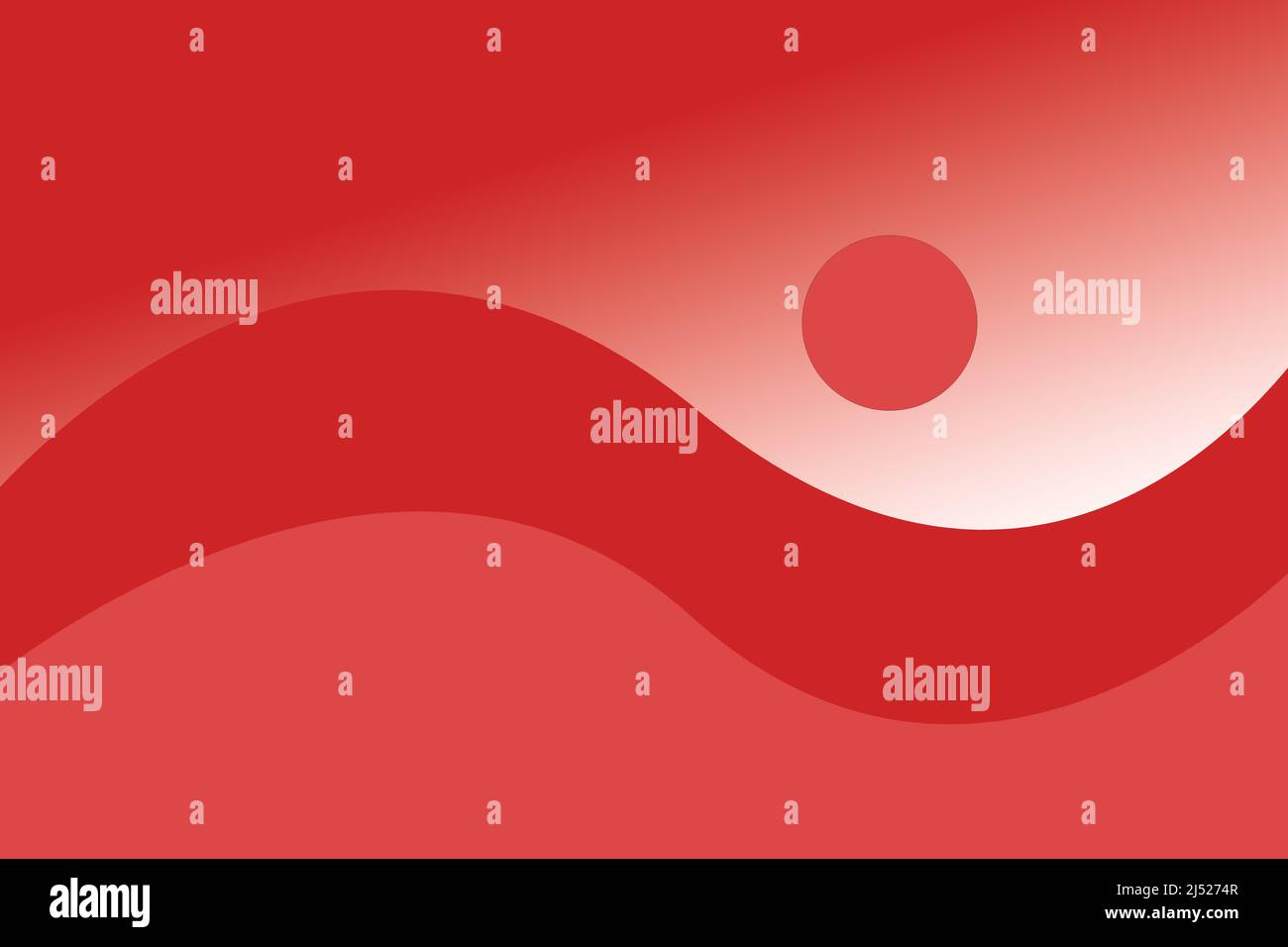 Waves in pink and red colour and circle Stock Photo